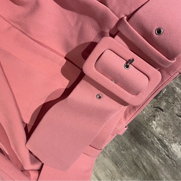 Zara pink High Waisted PANTS WITH FABRIC-COVERED BELT - Picture 7 of 15